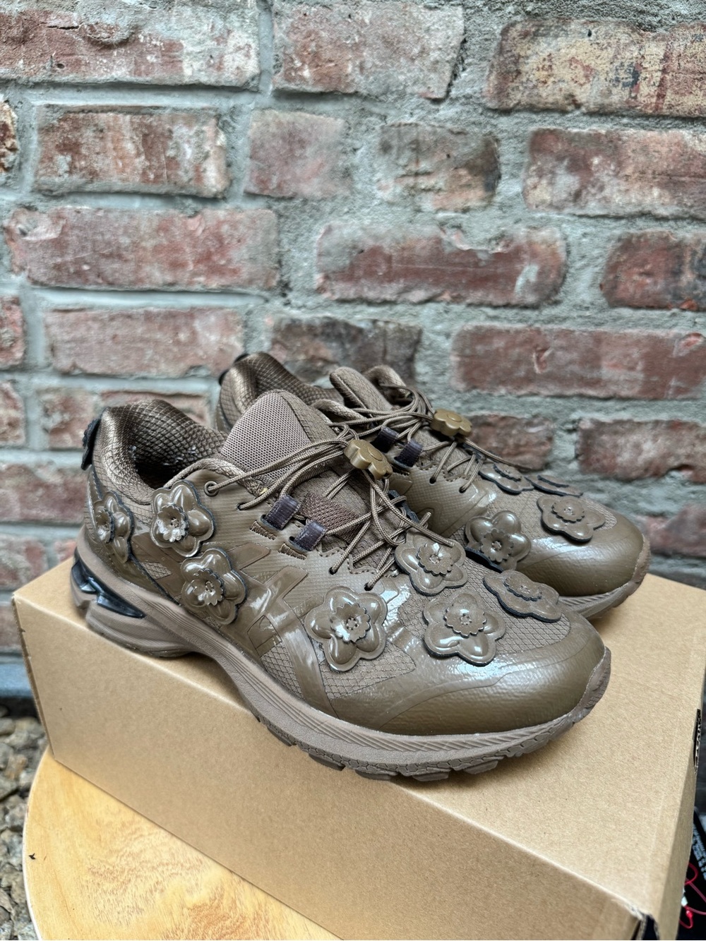 Cecile Bahnsen Asiscs Gel Terrain flower runway sneakers sepia brown